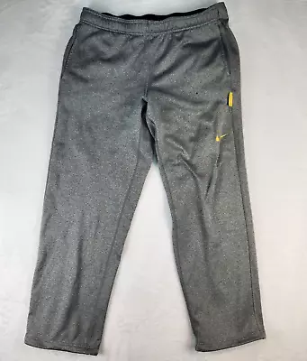 Nike Livestrong Sweatpants Mens Medium Grey Yellow Nike Therma Fit • $10.97