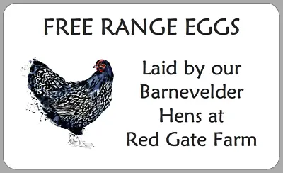 Barnevelder Hen Egg Box Labels Small Personalised Watercolour Carton Stickers • £2.70