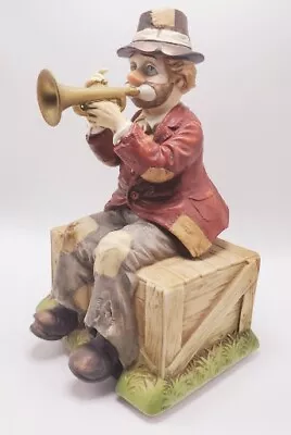 WACO-Melody In Motion~Willie The Trumpeter Hobo Clown~Music Box~Porcelain ~Japan • $50