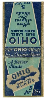 Ohio Blue Label Razor Blades Blade For A Cleaner Shave Vintage Matchbook Cover • $9.99