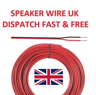 2 Core 24 Strand Red Black 0.19mm² Loud Speaker Cable Wire Car Audio Home HiFi  • £22.95