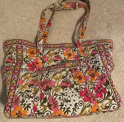 Vera Bradley Large Duffel Tote Weekender Travel Bag Floral 18 X 8 X 15 Retired • $40