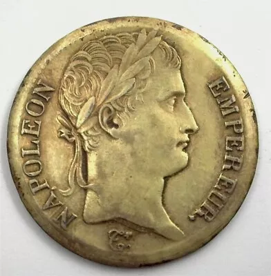 France 1811 Silver 5 Francs Au+ Gilt Maybe Struck Out Of Collar/flat Edge • $31