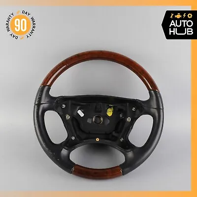 03-09 Mercedes R230 SL500 CLK320 CLK550 Steering Wheel Walnut Wood Black OEM • $186.75