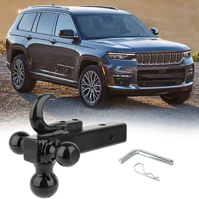 2  Trunk Trailer Hitch Triple Ball Receiver & Tow Hook For Jeep Grand Cherokee • $59.03