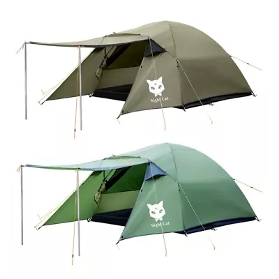 Tent 2-3 Man Porch Family Camping Festival Hiking Shelter +Portable Bag • £88.87