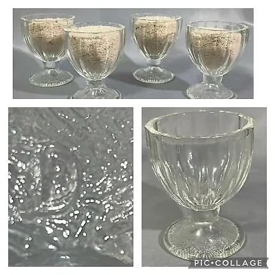 Vintage Dominion Ribbed Glass Egg Cup Set Of Four • $32