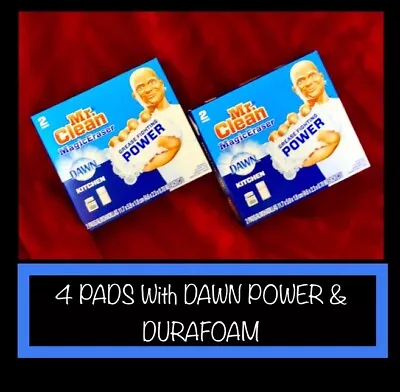 4 Pads : Mr.Clean Magic Eraser KITCHEN W DAWN Grease Fighting Power & Durafoam • $9.99