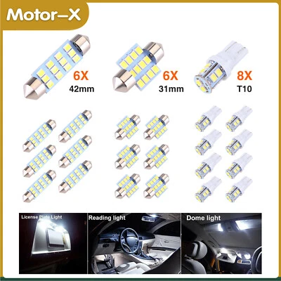 $3.56 • Buy 20pcs LED Interior Lights Bulbs Kit Car Trunk Dome License Plate Lamps 6500K