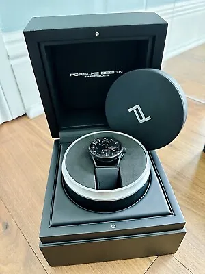 Porsche Design 1919 Chronotimer Flyback Titanium Black Leather PD027.262 Watch • $3000