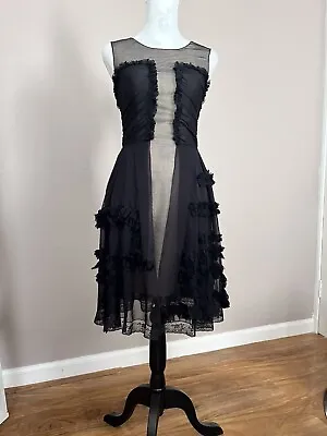 D&G Black Ruffle Cocktail Dress Size Small • £135