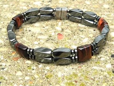 $40.49 • Buy Magnetic Bracelet Anklet SUPER STRONG Clasp RED TIGERS EYE 2 Row