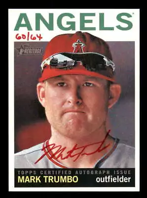 2013 Topps Heritage Real One Autograph/Auto Red Ink #MT Mark Trumbo Angels 60/64 • $21.95