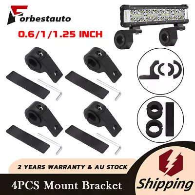 4 Set 19/25/32mm Bullbar Pipe Mount Bracket Clamp LED Work Light Bar + 3 Liners • $26.12