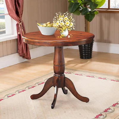 32  Round Pedestal Dining Table High Top Ped Table Kitchen Dining Room Walnut • $139.99