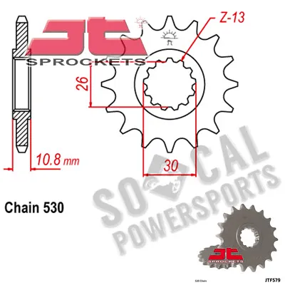 JT Sprockets Countershaft Sprocket 530 Pitch 16 Tooth Yamaha YZF-R1 (1998-2014) • $21.49