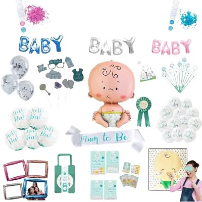 Baby Shower Decorations Gifts Balloons Game Mum To Be Sash Baby Girl Boy Party  • £9.99