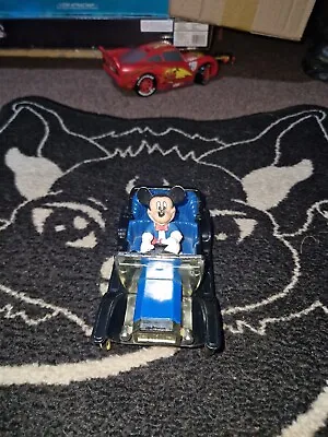 Vintage Disney Mickey Mouse Pull Back Blue Toy Car 12cm Fully Working  • £9.99