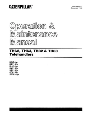 $72.45 • Buy Caterpillar TH62 63 82 83 Telehandler Operators Maintenance Manual