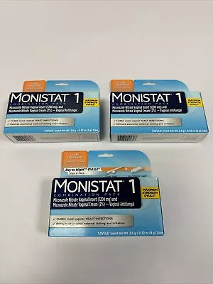 3X Monistat 1 Max Strength Ovule 1 Day 0.32 Oz EXP. 7/24 • $27.97