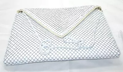 Vintage TOHPO Retro White Metal Mesh Lady Handbag Clutch Purse Bag W/ Chian • $45