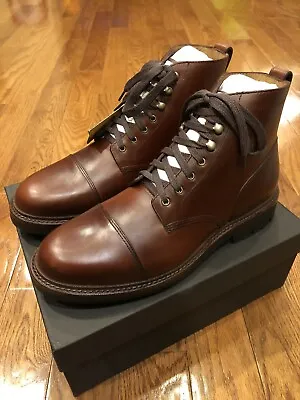 NEW J Crew Kenton Leather Cap-toe Boot Men’s Size 8.5 Burgundy BL843 Retail $328 • $225
