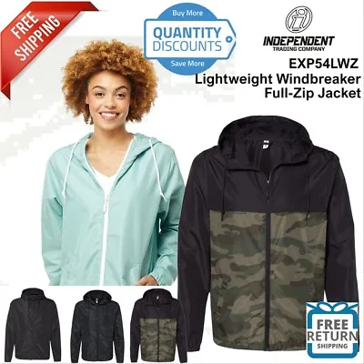 Independent Trading Co. Light Weight Windbreaker Zip Jacket EXP54LWZ Up To 3XL • $31.79