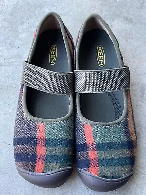 Women’s Keen Sienna MJ Multi-color Wool Plaid Slip-on Mary Jane Flats 8 / 38.5 • $29.69