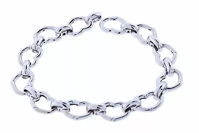 Aaron Basha Open Heart Link Charm Bracelet Beautiful! 18K White Gold • $3700