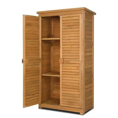 Wooden Storage Shed Outdoor Storage Cabinet Vertical Garden Shed For Accessories • $159.90