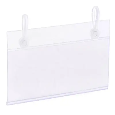 £8.59 • Buy 10pcs Label Holder With Hanging Buckle 90x55mm Clear Plastic For Wire Shelf
