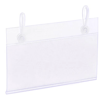 £8.59 • Buy 10pcs Label Holder With Hanging Buckle 90x55mm Clear Plastic For Wire Shelf