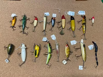 Vintage Fishing Lure Lot Heddon Pflueger Rinehart Shur Strike Fishing Lure • $132.50