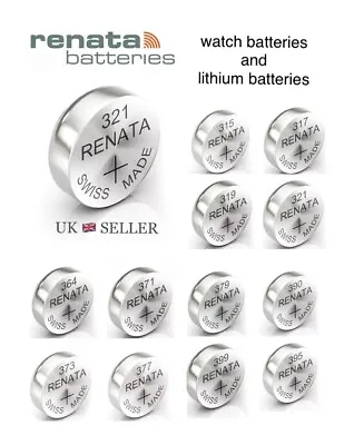 Renata Watch Battery Swiss Made Some Sizes Cell Silver Oxide 1.55 Volt/ 3 Volt • £5.95