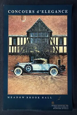 SIGNED 1989 Meadow Brook Hall Concours Poster PACKARD 734 Speedster • $265