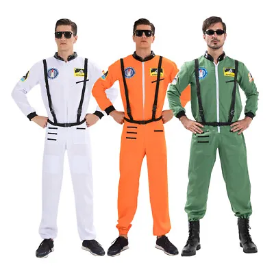 Mens Astronaut Spaceman NASA Space Suit Fancy Dress Costume Adults Outfit • £29.39