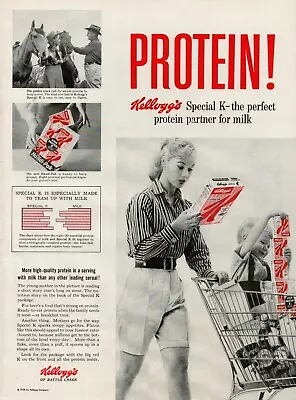 1958 Kellogg's Special K Breakfast Cereal Vintage Print Ad Protein Healthy Meal • $16.98