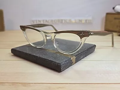 American Optical Vintage Womens Cat Eye Harlequin Eyeglasses Frame • $89.99