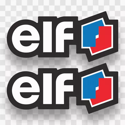 2x ELF Sticker Vinyl Decal Oil Fuel Racing Race Moto F1 Motorcycle • $6.99