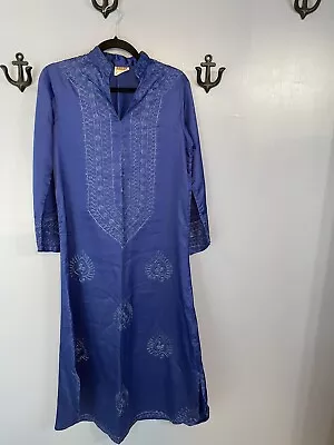 Vintage Kaiser Pakistan Kaftan Royal Blue Size M • $30