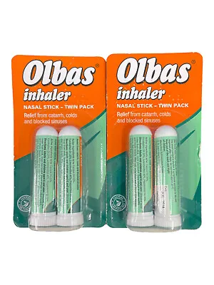 2X Olbas Inhaler Nasal Stick Relief From Catarrh Colds Blocked Sinuses Twin Pack • £7.49