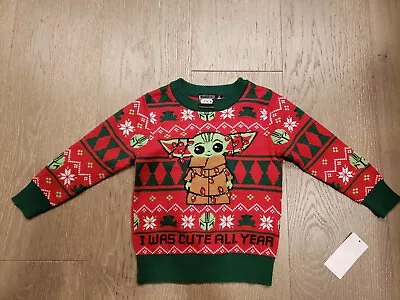 $9.99 • Buy Star Wars Baby Yoda Sweater 18M Red Cute All Year Christmas Mandalorian Ugly A2