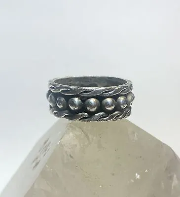 Bead Ring Mexico Size 9.25 Sterling Silver Southwest  Women Men • $65