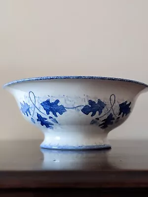 £27 • Buy Vintage National Trust 12  Spongeware Pasta Trifle Serving Bowl Leaf Acorn Foot