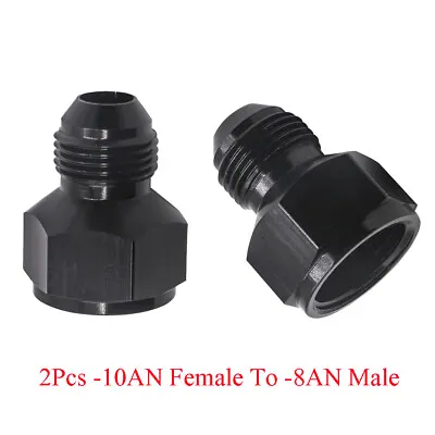 2Pcs Black -10 AN Female To -8 AN Male Flare Reducer Fitting Adapter 10AN To 8AN • $22.98