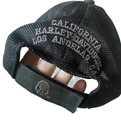 Harley Davidson Los Angeles Trucker Hat Cap Khaki Black Unisex Vintage • $21.50