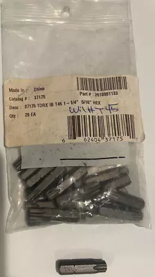 37175 TORX IB T45 1-1/4   5/16  HEX  Shank Torx Insert (Lot Of 18) • $34