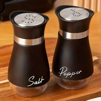 2Pcs New Lovely Salt And Pepper Shakers Pots Dispensers Cruet Jars Set • £6.59