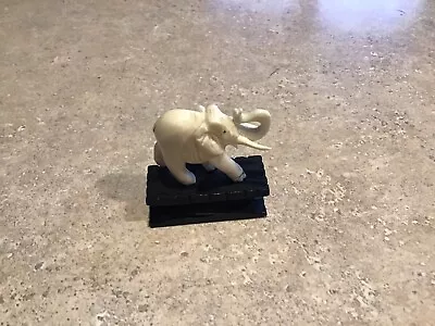 Vintage Hand Carved Miniature Mini Elephant Figurine Statue • $18