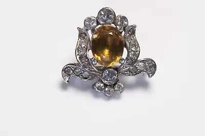 Vintage 1950’s Christian Dior By Mitchel Maer Brown Crystal Brooch • $1250